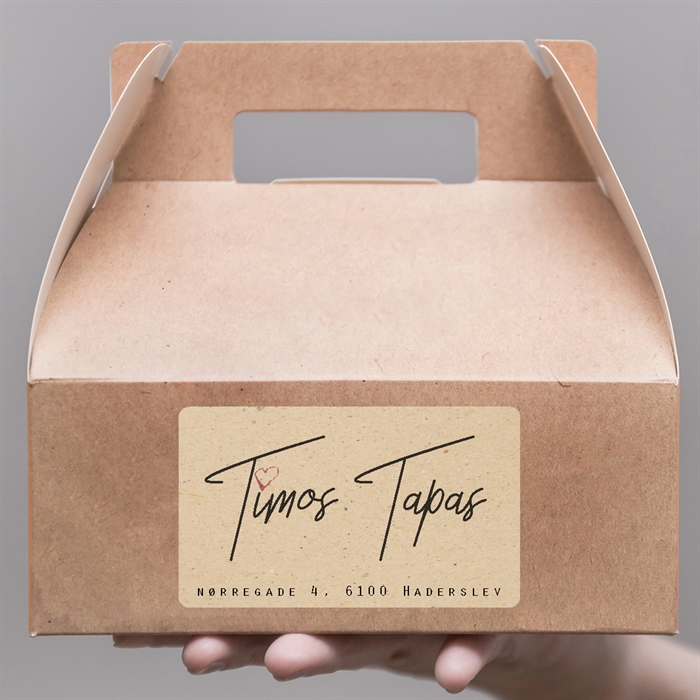 Logobånd vist på gaveæske